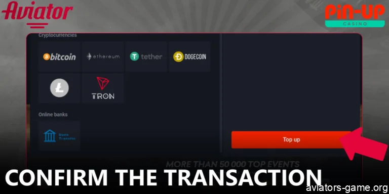 Specify the deposit amount to make an Aviator deoposit