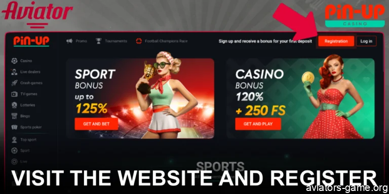 Visit the Avaitor casino website and register